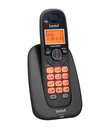 Beetel X70 Cordless Landline Phone, 2.4GHz, 2 Way Speakerphone, Volume Adjustment- Black