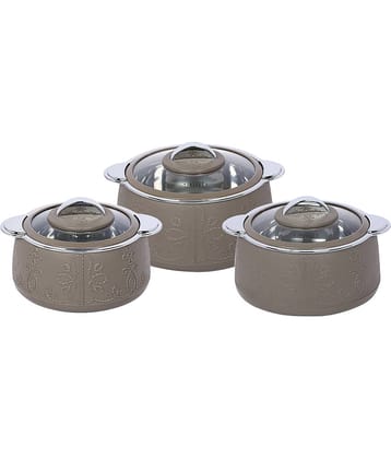 Jaypee Beige Plastic Serve Casserole ( Set of 3 , 4000 mL )