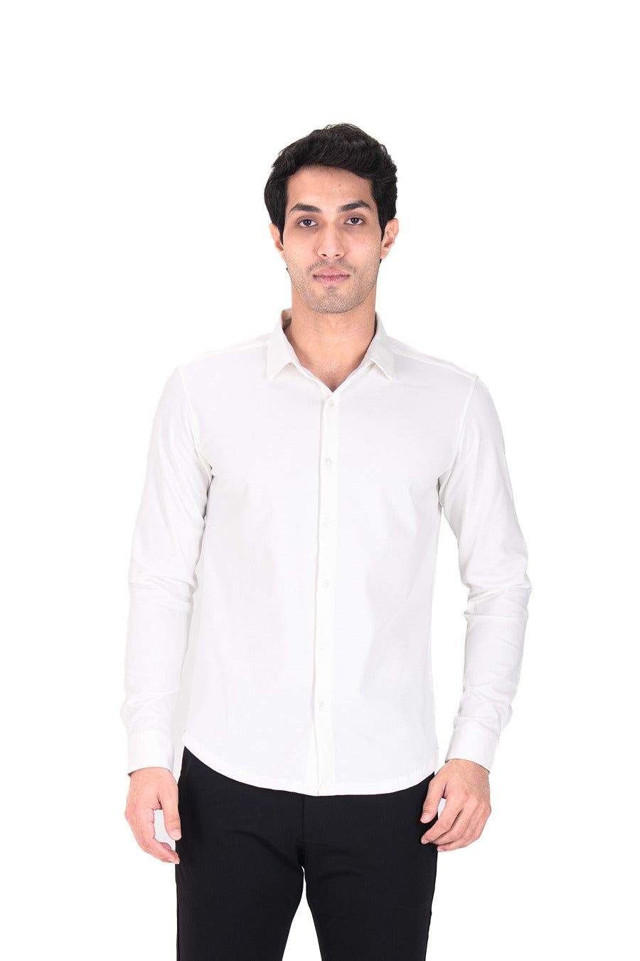 Cardinal Dobby Shirt - Knitted Heavy Shirt-Soft White / XS