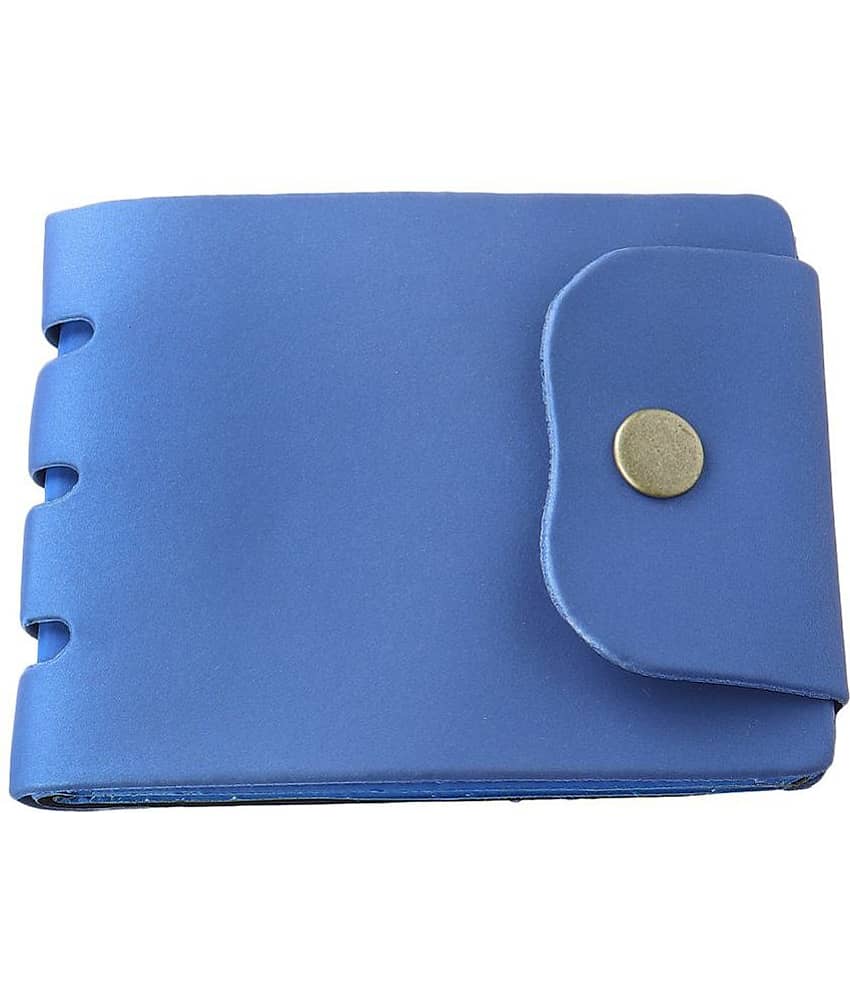Clock21 Blue Leather Men's Two Fold Wallet ( Pack of 1 )
