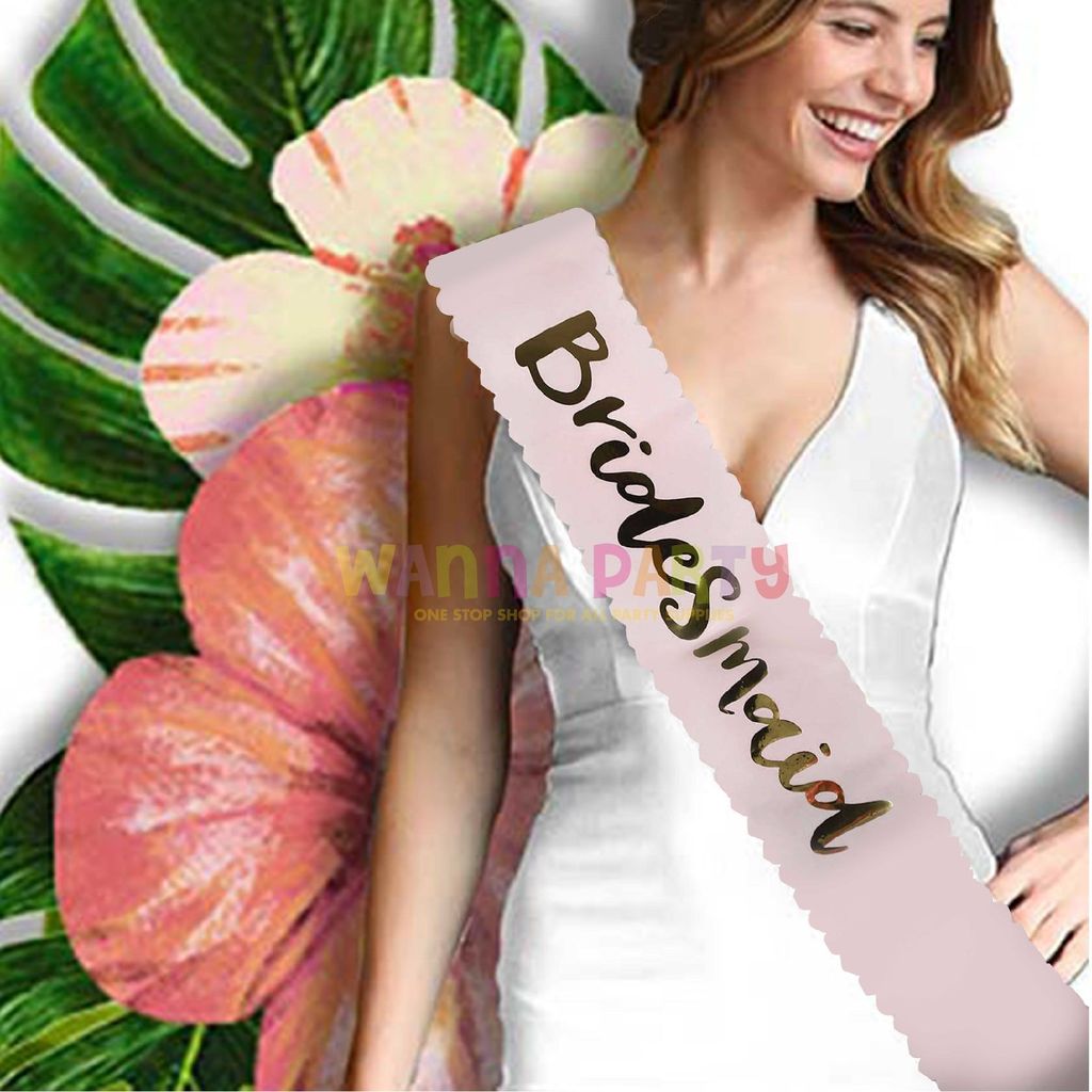 Bridesmaid Sash w/Gold Foil Printing 70 inch - Party and Festive Needs | Buy online on ZillyBuy