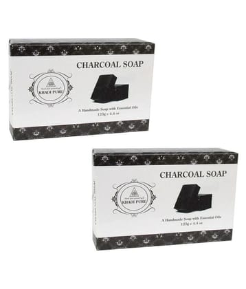 Khadi Pure Herbal Charcoal Soap 250 g Pack of 2