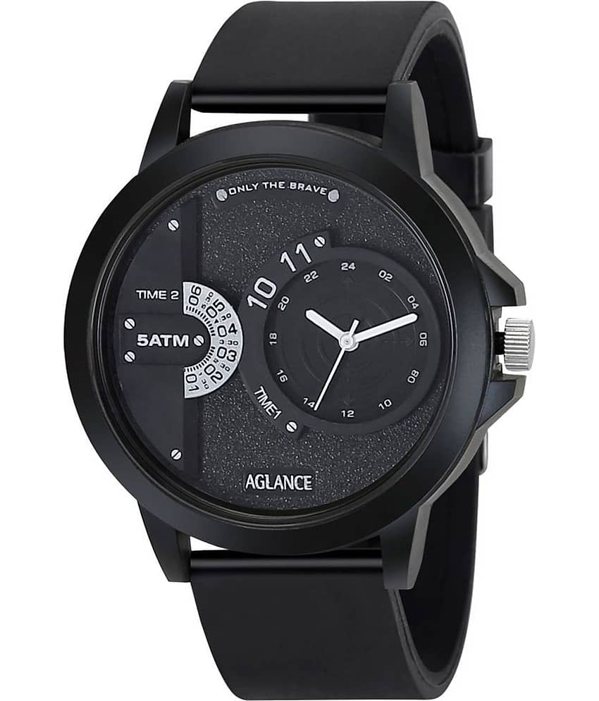 Aglance - Black Silicon Analog Men's Watch