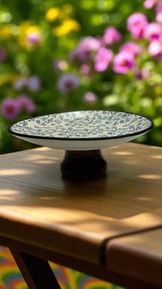 Azure Petals Cake Pedestal