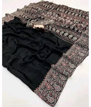 JIHANA FAB Georgette Printed Banarasi saree With Unstitched Blouse Piece ( Multicolor )