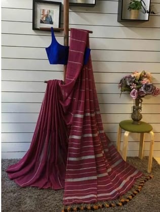 Summer Collection. Khadi  Khesh  Saree. With Blouse Piece Running .... Fabric-Khadi Cotton by Cotton. Soft and Comfortable Quality.
