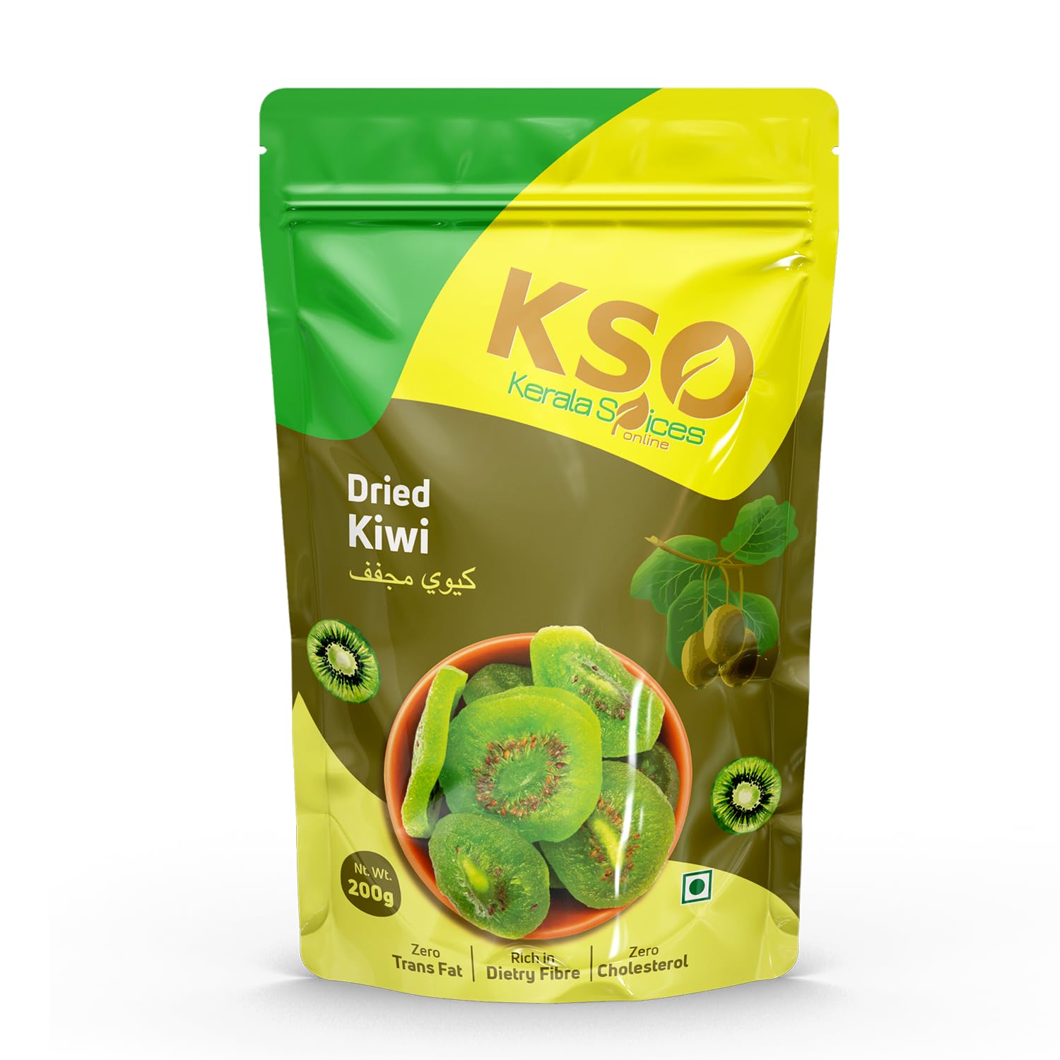 Kerala Spices Natural Dried Kiwi Slices 200gm Dehydrated Kiwi Dry Fruit Rich in Vitamins & Minerals