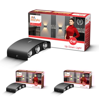 Murphy 6W LED Sixer Up & Down Light-Warm White / Pack of 3