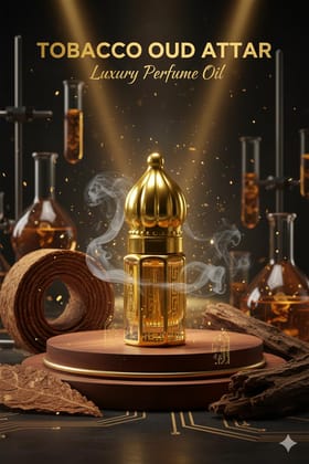 Tobacco Oud Attar | Long Lasting Arabic Fragrance Oil | Smoky Woody Oud Perfume | Alcohol-Free Luxury Fabric Use Attar by LinBerlin