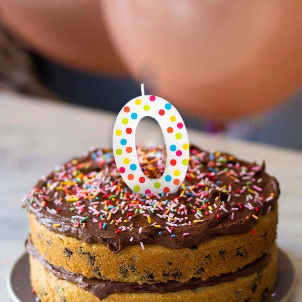 Number 0 Multicolor Polka Dot Candle - 1PC - Party and Festive Needs | Buy online on ZillyBuy