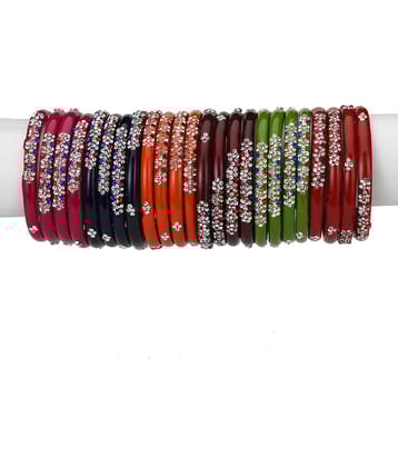 Afast Designer Matching Color Fashionable Bangle Set Combo Hand Decorative (Set Of 24) -SM 2.2