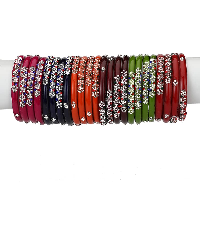 Afast Designer Matching Color Fashionable Bangle Set Combo Hand Decorative (Set Of 24) -SM 2.2