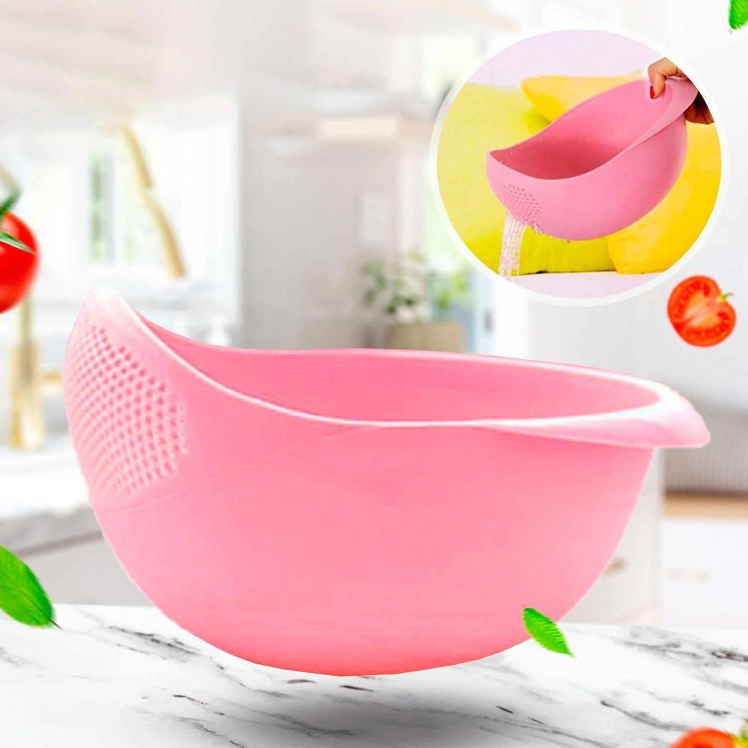 Multipurpose High Quality Washing Bowl for Rice (1 Pc)_assorted colour