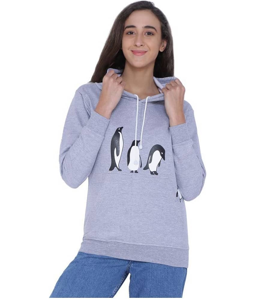 Neo Garments Cotton Grey Hooded Sweatshirt