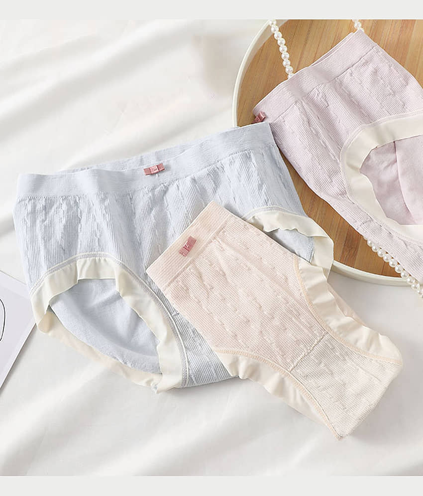 Flenzy Pack of 3 Nylon Hipster For Women ( Multicolor10 )