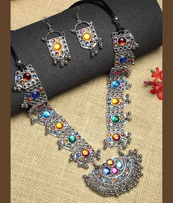 PUJVI Alloy Multi Color Contemporary/Fashion Necklaces Set Long Haram