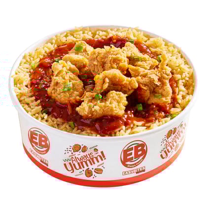 Popcorn chicken rice bowl