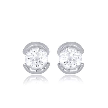 Senco Gold The Moon Charm Solitaire Studs (0.8 gram / 0.19 Ct / GH-SI / 14K Rose Gold)