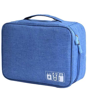 House Of Quirk Blue Electronics Accessories Organizer Bag
