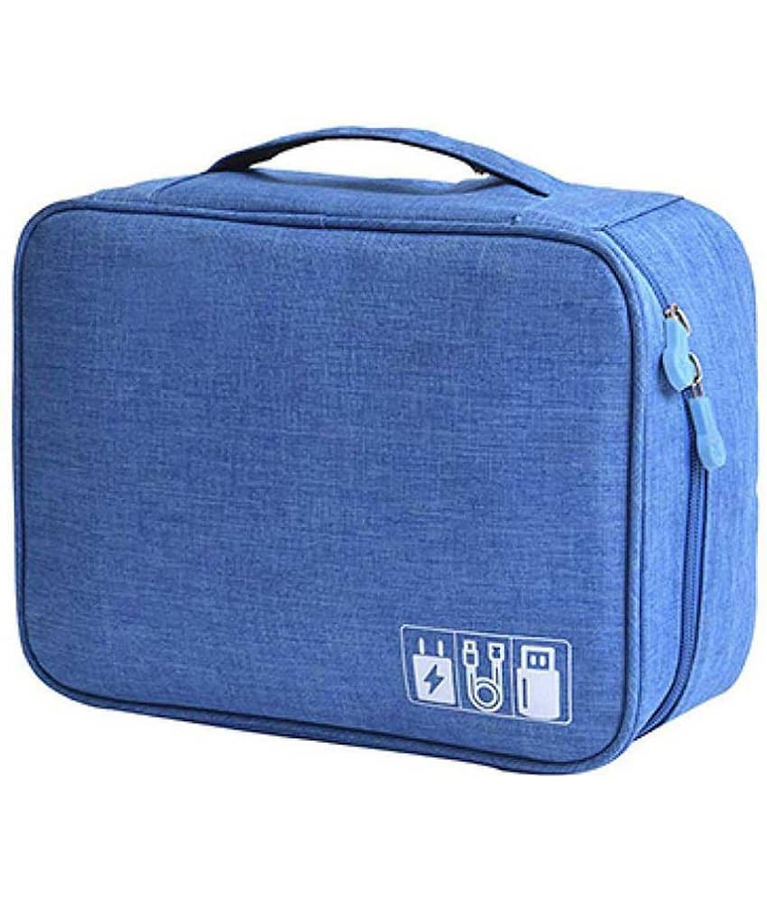 House Of Quirk Blue Electronics Accessories Organizer Bag