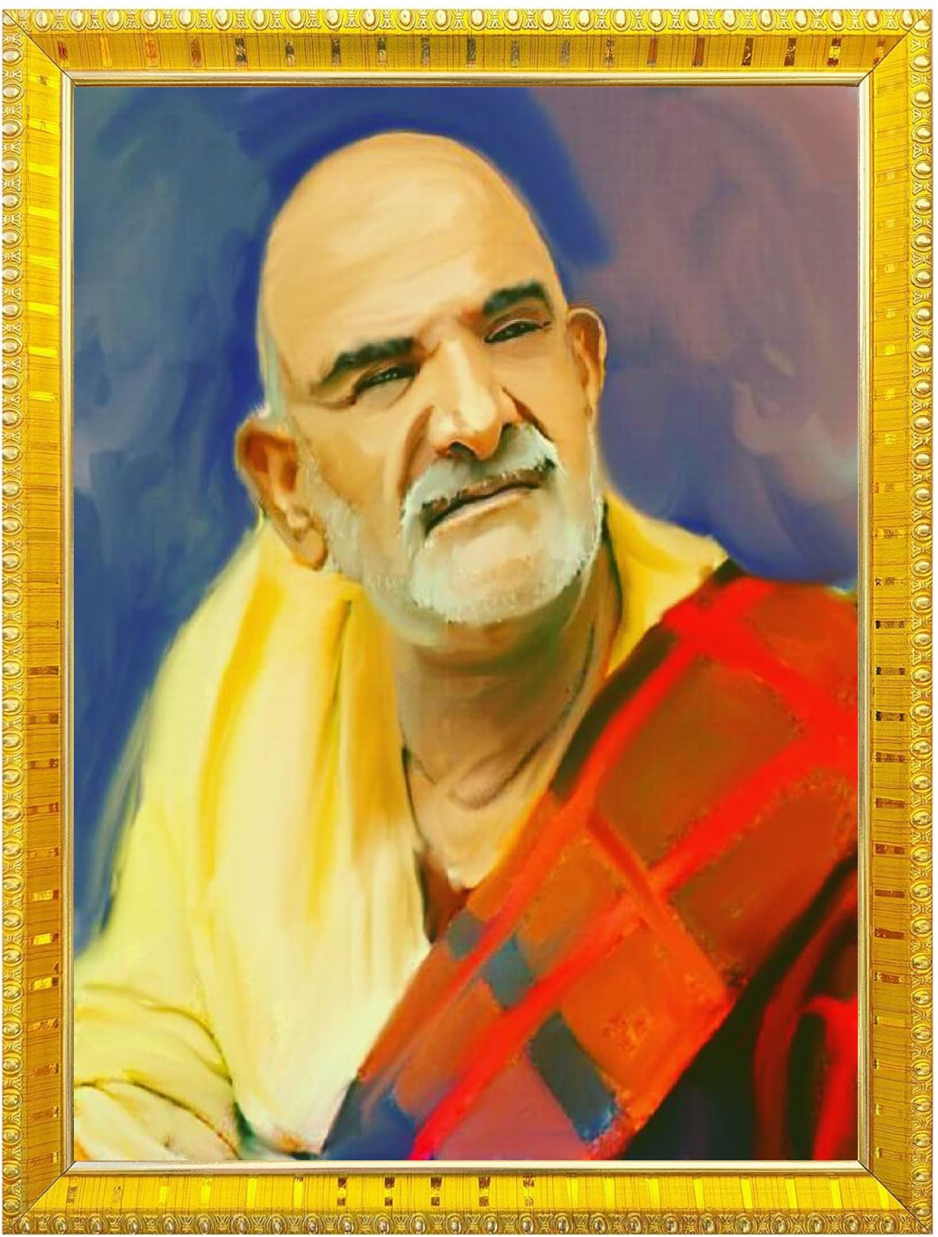 NOKKES Neem Karoli Baba Neev Karori baba Photo Frames Religious Photo frame 5X7 Inch Photo Frame_W44