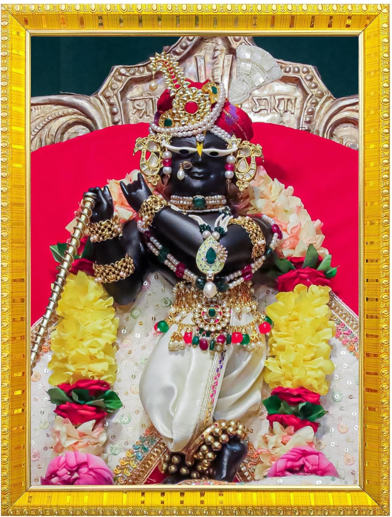 NOKKES Radha Raman Vrindavan Radha Raman Thakur Ji Photo Frames Religious Photo frame 5X7 Inch Photo Frame_QWW20