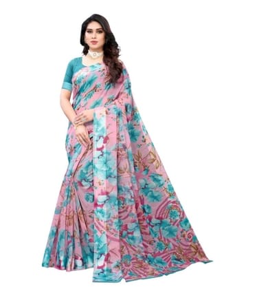 Generic Women's Cotton Silk Saree with Blouse (Multi Color, 5 - 6 Mtrs)