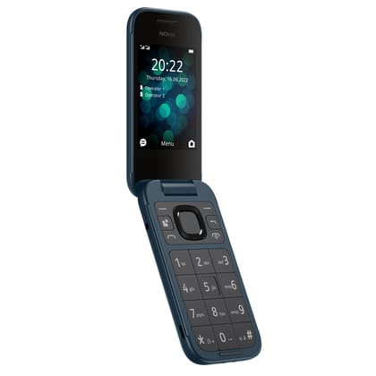 Nokia 2660 Flip 4G Volte keypad Phone with Dual SIM, Dual Screen, inbuilt MP3 Player & Wireless FM Radio | 1 Year Replacement Guarantee | Blue Nokia 2660 Flip 4G Volte keypad Phone with Dual SIM, Dual Screen, inbuilt MP3 Player & Wireless FM Radio | 1 Ye