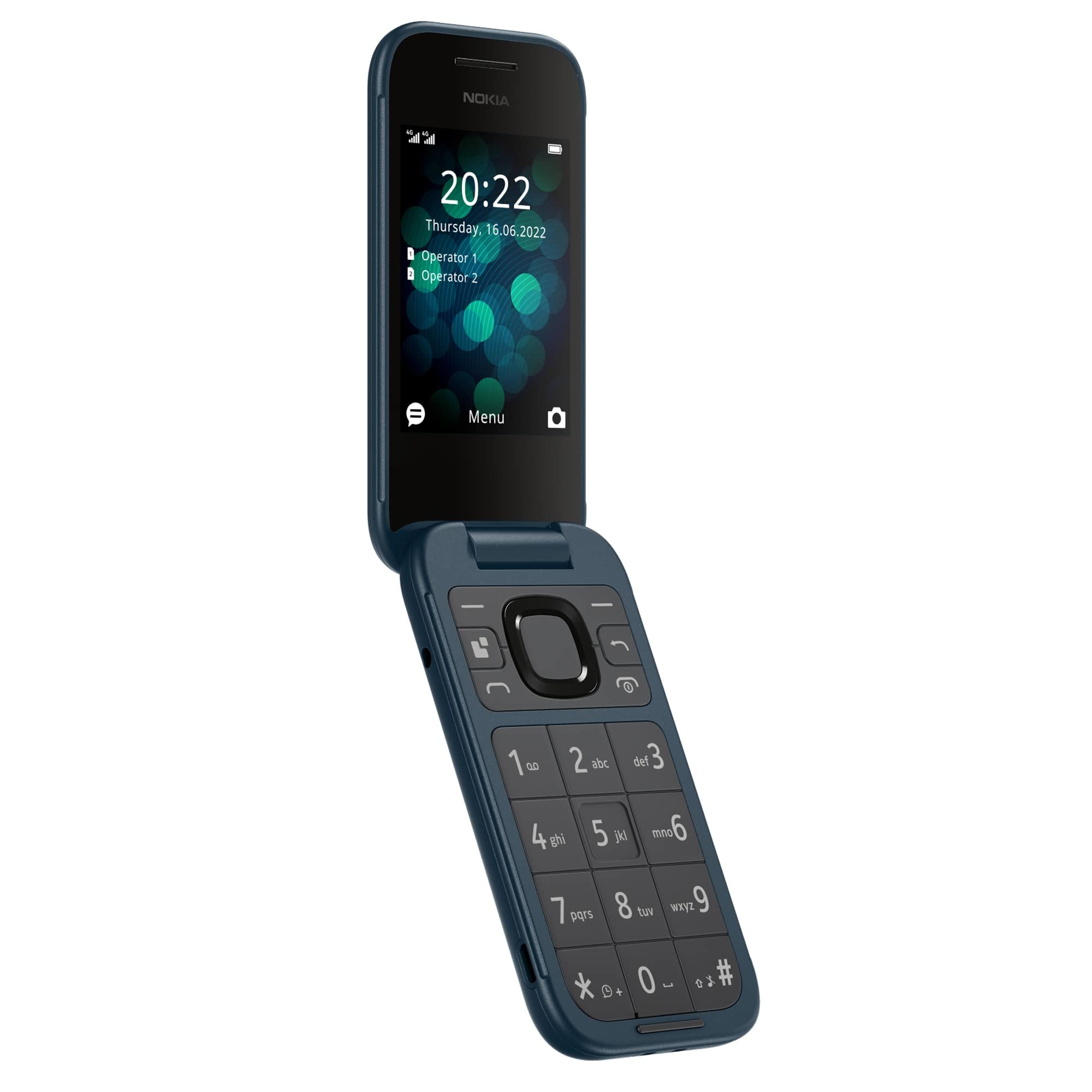 Nokia 2660 Flip 4G Volte keypad Phone with Dual SIM, Dual Screen, inbuilt MP3 Player & Wireless FM Radio | 1 Year Replacement Guarantee | Blue Nokia 2660 Flip 4G Volte keypad Phone with Dual SIM, Dual Screen, inbuilt MP3 Player & Wireless FM Radio | 1 Ye