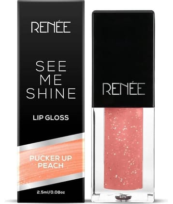 RENEE See Me Shine Lip Gloss Pucker Up Peach, Long Lasting & Glossy, 2.5ml