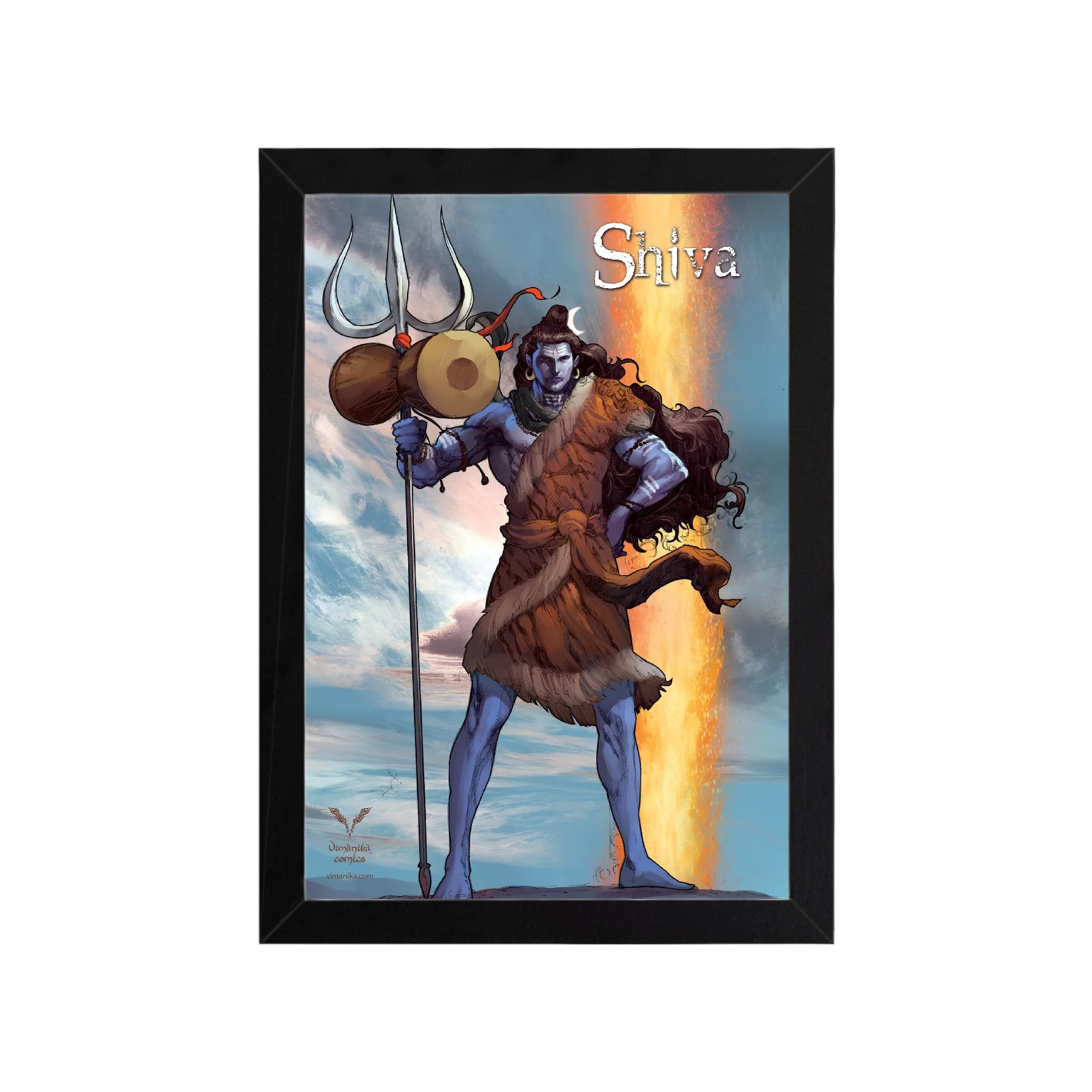 Vimanika Comics Shiva Photo Frame Wall Painting For Home Decoration And Gifting (12 x 18 inch)