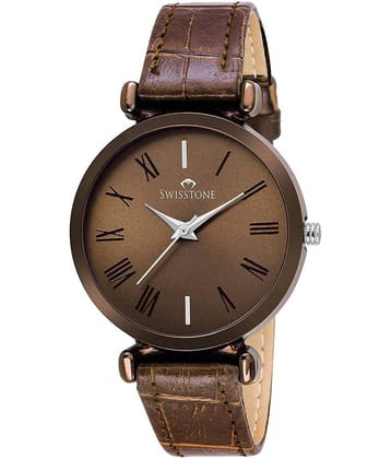 Swisstone - Brown Leather Analog Womens Watch