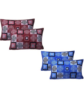 AJ Home Pack of 4 Cotton Multi Pillow Cover (17 X 27 Inch)