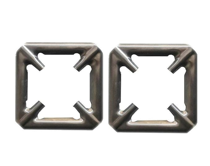 Cindrella Kepy The Mall Pcs Of 2 Heavy Quality Stainless Steel LPG Gas Stove Stand Pan Support Removable Lpg Gas Stove Parts Square For Small Utensil 12.5 X 12.5 X 1 Cm Silver Open 6 Burner
