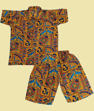 harshvardhanmart.com Pack of 1 Boys Cotton Blend Shirt & Shorts Set ( Mustard )