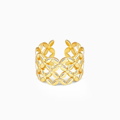 Golden Interwoven Twine Open Ring