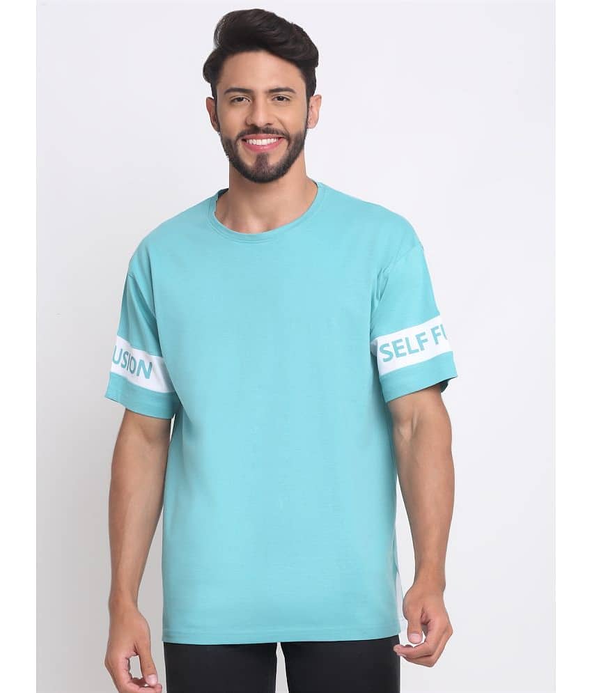 SelFusion Pack of 1 100% Cotton Regular Fit Men's T-Shirt ( Blue )