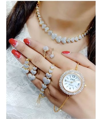 Navya Collections Alloy Golden Contemporary/Fashion Necklace set Combo Choker