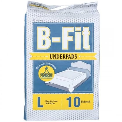 B-Fit Underpads With Gel Technology, Large,  60 x 90 cm, 10 Diapers - Pack of 3