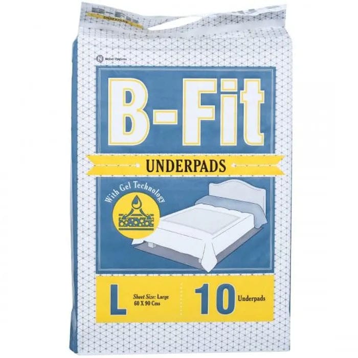 B-Fit Underpads With Gel Technology, Large,  60 x 90 cm, 10 Diapers - Pack of 3
