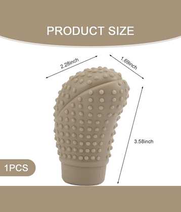 Aksmit Pack Of-1 Car Gear Knob Protector Silicone Gear Shifter Cover for Anti-Scratch Car Gear Knob Cover and Dust Proof Nonslip Gear Cover for Car Universal Fit Silicon Car Gear Knob Stylish- Hockey(Beige)