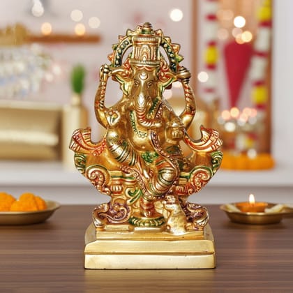 Brass Showpiece Ganesh Ji God Idol Statue (BSMAS1064 G)