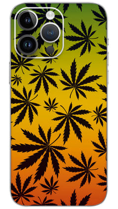 JAMAICA Flag Weed Leaf Silhouette Mobile Skin Wrap  - PATTC0030