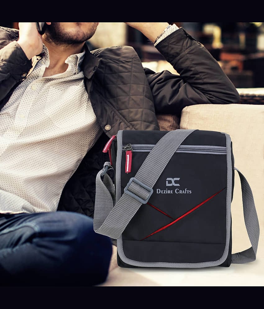 Dezire Crafts Black Solid Messenger Bag