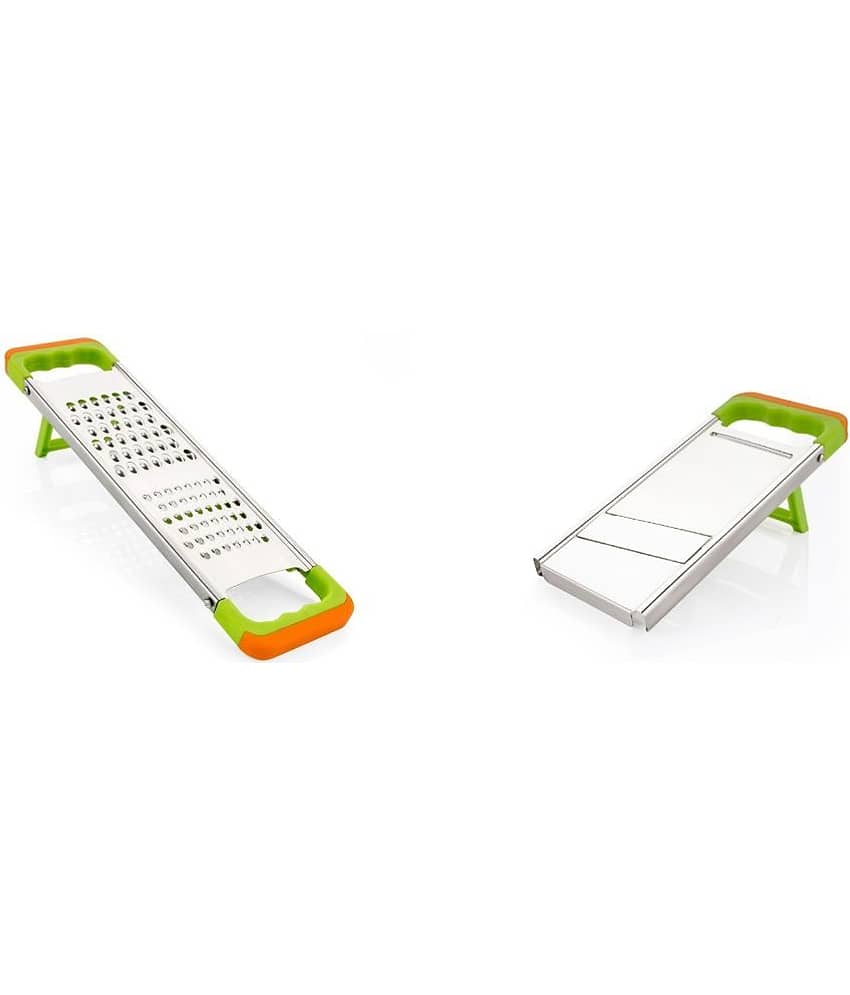 iview kitchenware - Stainless Steel Slicer,Vegetable Grater,Coconut Grater ( Pack of 2 ) - Green
