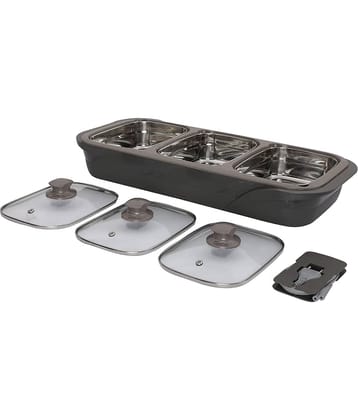 Jaypee Plus Dark Grey Steel Serve Casserole ( Set of 1 , 1000 mL )
