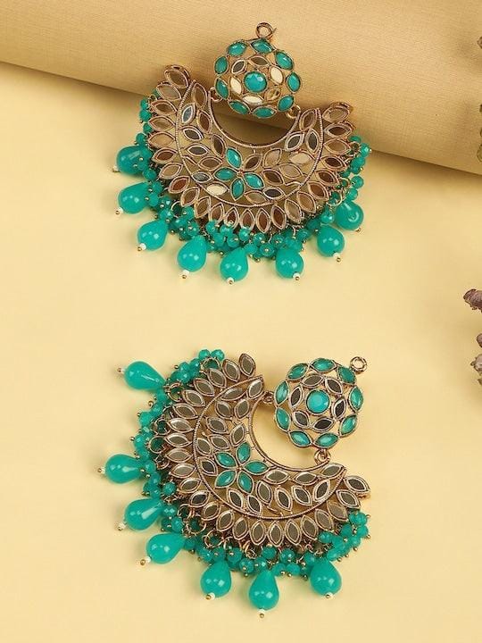 Gold-Plated Circular Chandbali Earrings