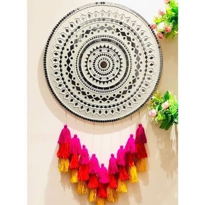Complete Lippan Art Kit: Traditional Indian Mud Mirror Art (Lippan Kaam) DIY Set with Round MDF, Clay, Mirrors, Paint & Tassels for Ethnic Wall Hanging Home Decor - Ideal for Beginners & Adults- [The Brown Box]