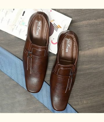 John Karsun - Brown Men's Slip On Formal Shoes