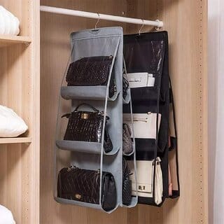 6 Pocket Large Foldable Hanging Purse Handbag for Living Room Bedroom Cupboards Organizer Collection Storage Holder (Multicolor, Size:31L x 30W X 90H) 6 Pocket Large Foldable Hanging Purse Handbag for Living Room Bedroom Cupboards Organizer Collection Storage Holder (Multicolor, Size:31L x 30W X 90H)